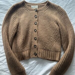 Elegant Tan Cardigan Sweater